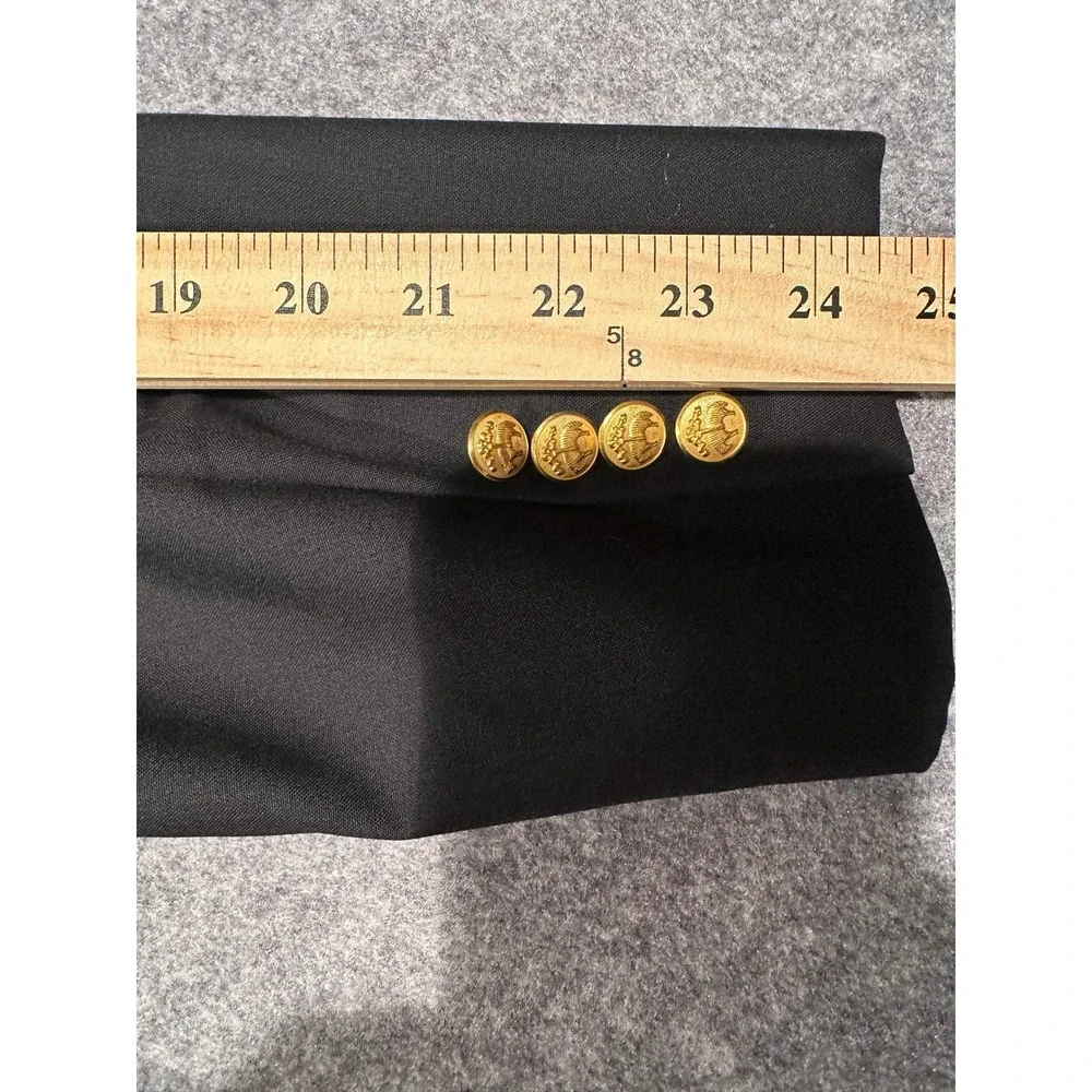 Brooks Brothers Loro Piana Super 120s Wool Navy Blue Blazer Gold Buttons 46 REG
